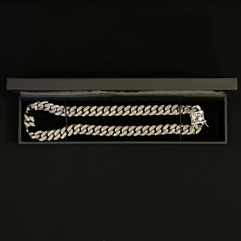 シルバー925製 AVALANCHE 専用BOX付き ジルコニアマイアミキューバン