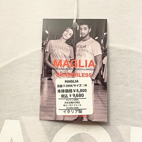 ★新品★ MADE IN ITALY製 MAGLIA 2024年SSモデル「PACE」ロゴプリントクルーネックTシャツ ホワイト S～Lサイズ