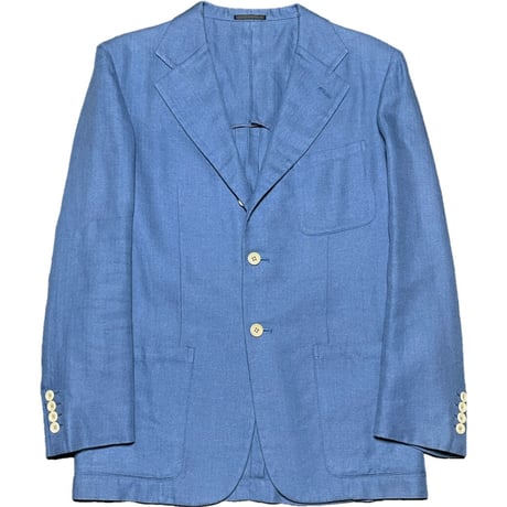 希少 MADE IN JAPAN製 Draper's Bench リネンレーヨンテーラードジャケット サックスブルー 38サイズ