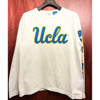 MADE IN USA製 UCLA BRUINS × Champion T1011ボディ カレッジプリント 長袖Tシャツ ホワイト Mサイズ