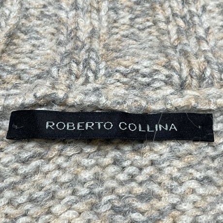 【BEAMS取り扱い】MADE IN ITALY製 ROBERTO COLLINA フルジップセーター ベージュ Sサイズ