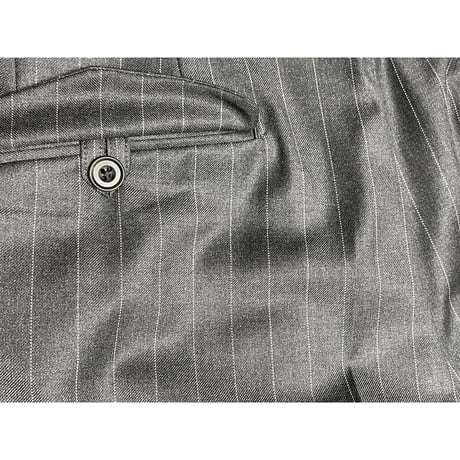 MADE IN JAPAN製 MACKINTOSH LONDON 英国生地使用3ピースストライプスーツ チャコールグレー A4