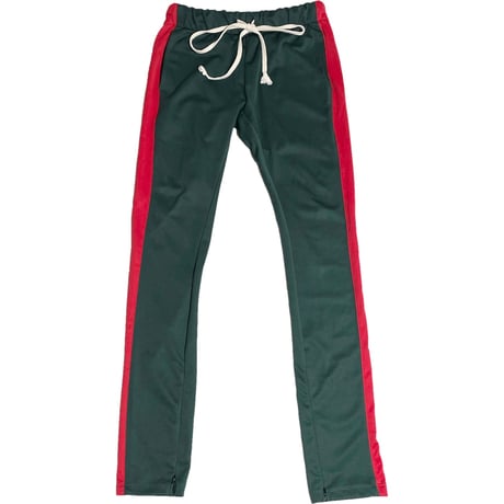 MADE IN USA製 EPTM グッチカラースキニージャージパンツ グリーン×レッド Sサイズ