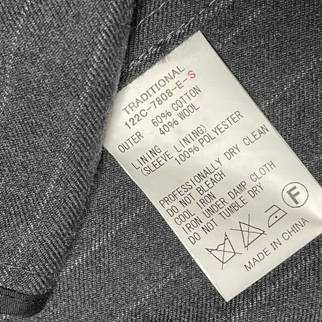 Traditional Weatherwear ストライプ柄コットンウールテーラードジャケット チャコールグレー 38サイズ