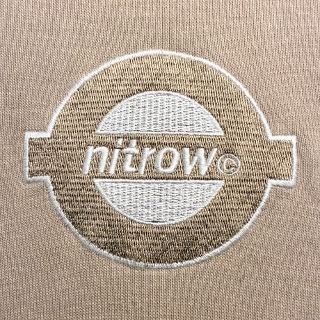 激レア MADE IN JAPAN製 NITROW 初期モデル ロゴ刺繍入り プルオーバーパーカー ベージュ Lサイズ