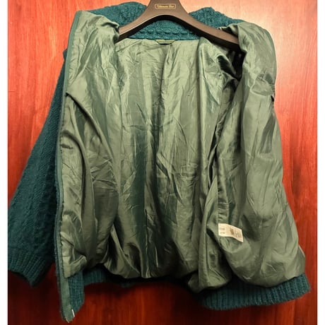 MADE IN IRELAND製 BRANIGAN WEAVERS ウールフルジップニットジャケット グリーン Mサイズ