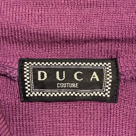 MADE IN ITALY製 DUCA COUTURE ラムウールハイネックセーター パープル Lサイズ