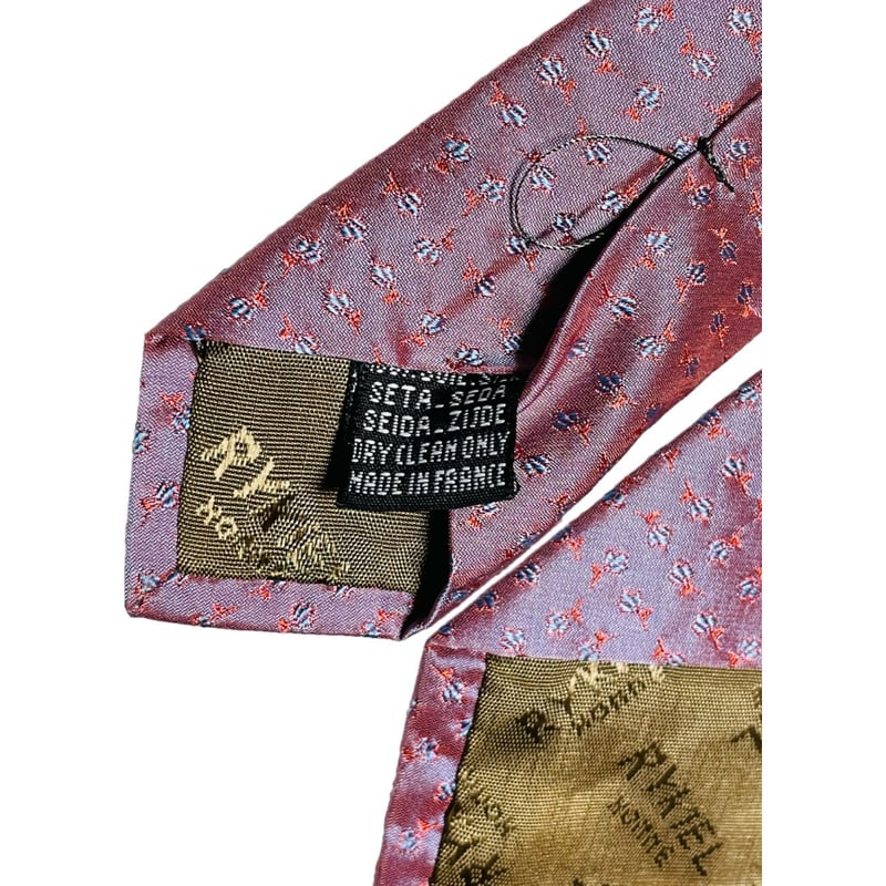 ディオールオム ロゴ総柄ネクタイ ピンク系 Italy製 美品 ディオールオム ロゴ総柄ネクタイ ピンク系 Italy製 美品