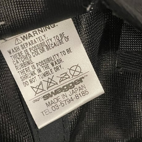 MADE IN JAPAN製 SWAGGER ワッペン付きダンガリースナップバックキャップ ブラック Fサイズ