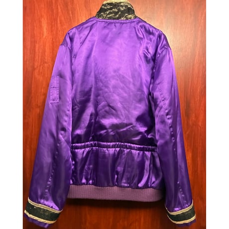 激レア MADE IN JAPAN製 PHENOMENON 2007年モデル レースタイガーカモ柄 サテン地 中綿入り フルジップチャイナカンフージャケット パープル Lサイズ