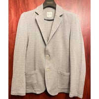 MADE IN JAPAN製 THREE DOTS スウェットニットテーラードジャケット グレー Mサイズ