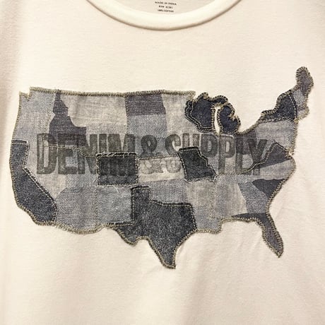 DENIM & SUPPLY RALPH LAUREN デニムワッペン加工半袖Tシャツ ホワイト Sサイズ