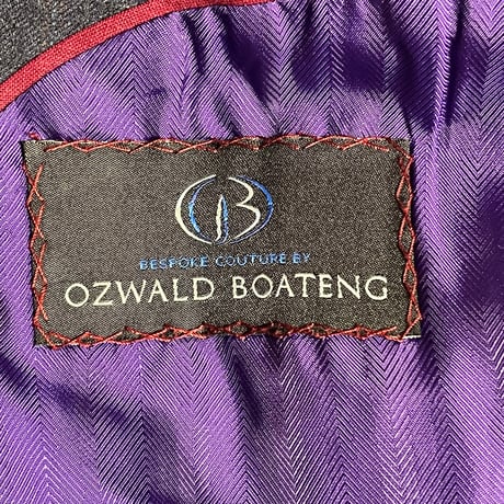 【伊勢丹 取り扱い】 OZWALD BOATENG シャドーストライプウールスーツ ネイビー 36/W30サイズ