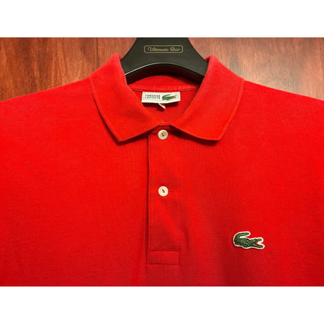 希少 MADE IN JAPAN製 80s 大沢商会 CHEMISE LACOSTE 半袖鹿の子ポロシャツ レッド 2サイズ