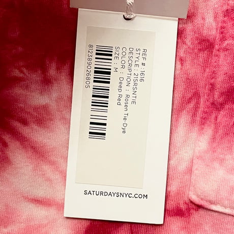 ☆タグ付き新古品☆ SATURDAYS NYC タイダイ染めタンクトップ レッド Mサイズ