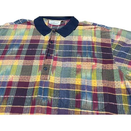 Bagutta BEACH WEAR ポロシャツ型半袖チェックシャツ マルチカラー Mサイズ