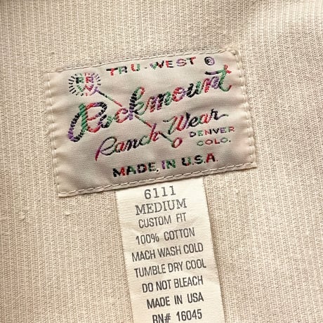 MADE IN USA製 Rockmount Ranch Wear 長袖コーデュロイウエスタンシャツ ベージュ Mサイズ