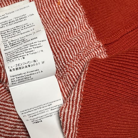 HUGO BOSS Italian yarn コットンクルーネックセーター オレンジ Mサイズ