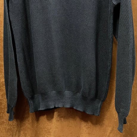 MADE IN ITALY製 LES COPAINS SPORT クルーネックコットンニットセーター ネイビー 48サイズ