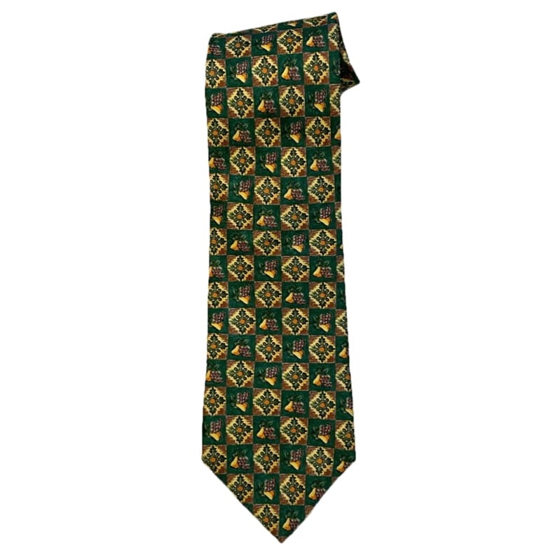 MADE IN ITALY製 GIVENCHY 総柄シルクネクタイ グリーン | Ultima