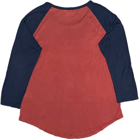 ▲訳あり商品▲ MADE IN ENGLAND製 SUNSPEL 七分袖ラグランTシャツ エンジ×ネイビー Sサイズ