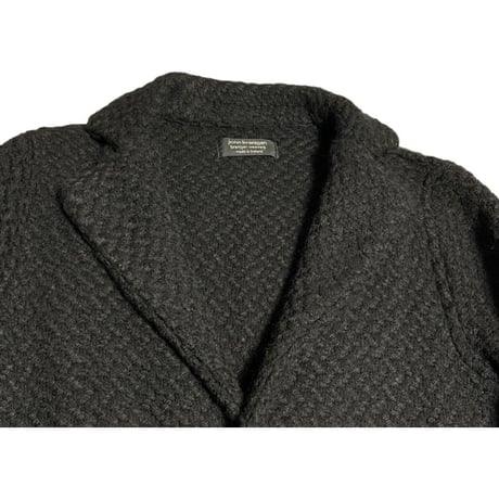MADE IN IRELAND製 john branigan branigan weavers ウールニットチェスターコート ブラック Mサイズ