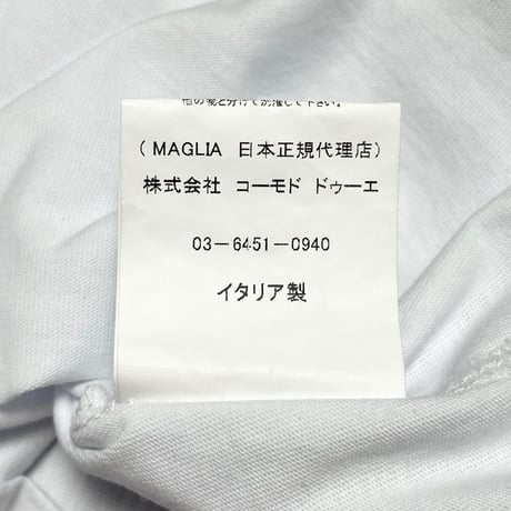 ★新品★ MADE IN ITALY製 MAGLIA 2025年モデル L-2814 ロゴプリント クルーネック長袖Tシャツ ホワイト S～XLサイズ