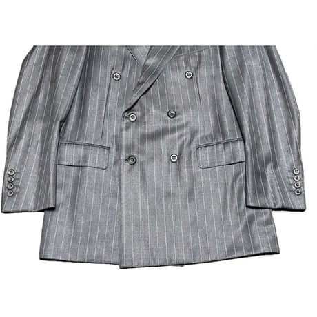 MADE IN JAPAN製 MACKINTOSH LONDON 英国生地使用3ピースストライプスーツ チャコールグレー A4