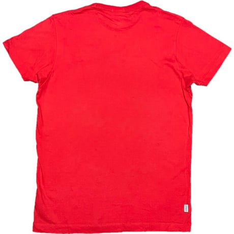 MADE IN ITALY製 FRANKLIN MARSHALL CAMPUS 半袖クルーネックプリントTシャツ レッド Sサイズ