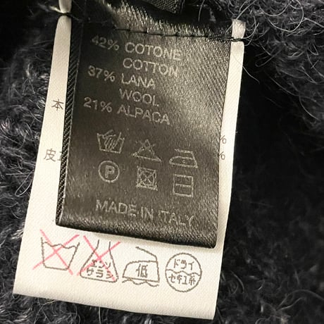 【サザビーリーグ 取り扱い】 MADE IN ITALY製 roberto collina アルパカ混コットンウールセーター ネイビー 46サイズ