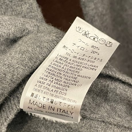 MADE IN ITALY製 FRANKLIN MARSHALL VARSITY ナンバリング クルーネックヴァージンウールセーター グレー XSサイズ