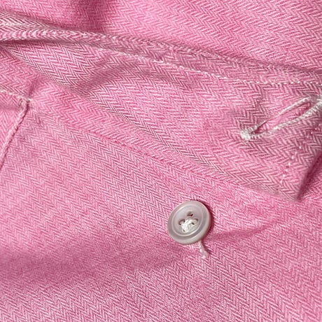 【BARNEYS NEWYORK 取り扱い】 MADE IN ITALY製 Finamore 長袖スキッパーシャツ ピンク Mサイズ