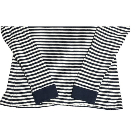 Abercrombie & Fitch ボーダー柄ワッフルサーマル ホワイト×ネイビー Mサイズ