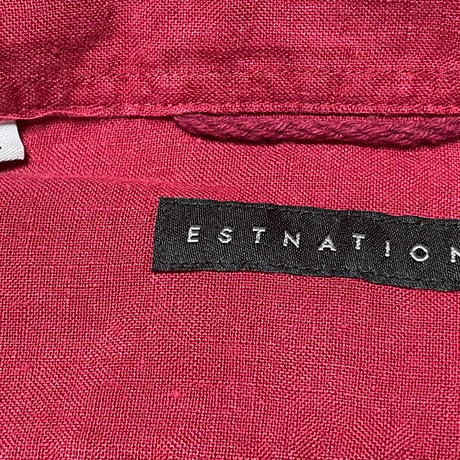 ☆タグ付き新古品☆ MADE IN JAPAN製 ESTNATION 長袖リネンシャツ ワイン Lサイズ