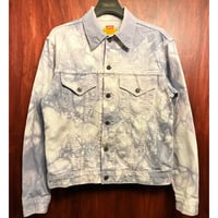 レア MADE IN HONG KONG製 90s Levi's WHITE Levi's JACKETS タイダイ染め デニムジャケット ホワイト×パープル 40サイズ