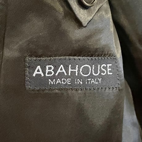 MADE IN ITALY製 ABAHOUSE ウールチェスターロングコート ブラック 44サイズ