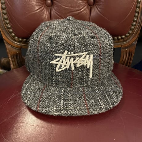 レア品 NEW ERA × Stussy × Harris Tweed 59FIFTY チェック柄ウールベースボールキャップ グレー 7-1/2 59.6cm