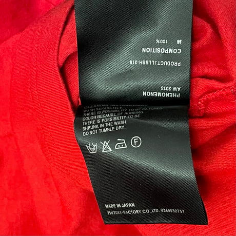 MADE IN JAPAN製 PHENOMENON 2013AWモデル 切り替えTシャツ レッド L/40サイズ