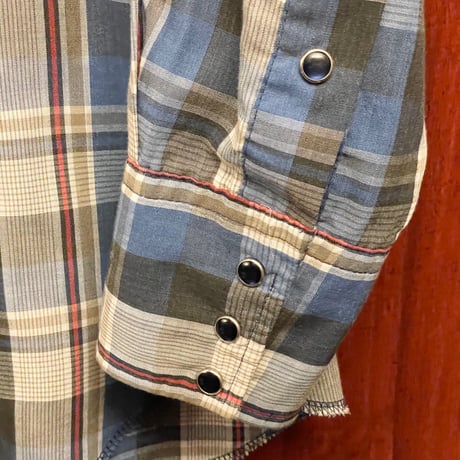 MADE IN USA製 80s～90s Panhandle Slim チェック柄長袖ウエスタンシャツ マルチカラー 15 1/2×34サイズ