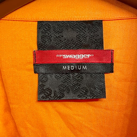 レア MADE IN JAPAN製 SWAGGER 2009年SSモデル OCEAN ALOHA SHIRTS コットンアロハシャツ オレンジ Mサイズ
