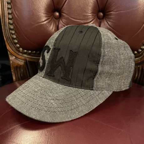 MADE IN JAPAN製 SWAGGER ダンガリーツートンパネルベースボールキャップ ブラック Mサイズ
