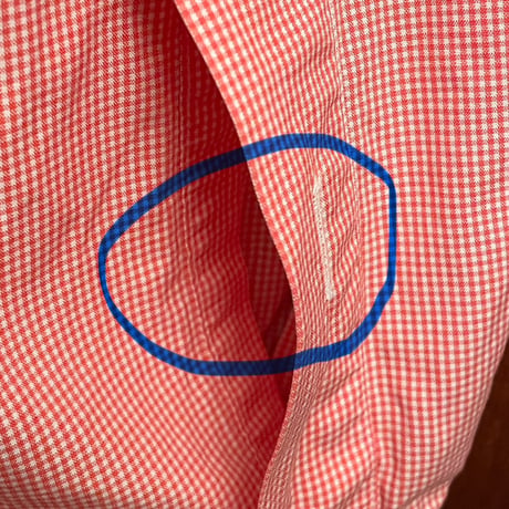 【伊勢丹 取り扱い】 MADE IN USA製 IKE BEHAR ISETAN MEN'S 別注 ギンガムチェック柄長袖ボタンダウンシャツ レッド 16サイズ