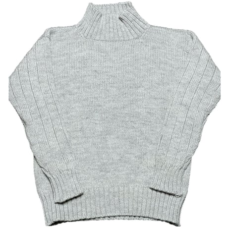【JSWORKS取り扱い】MADE IN ENGLAND製 Alderney ハイネックニットセーター ライトグレー Mサイズ