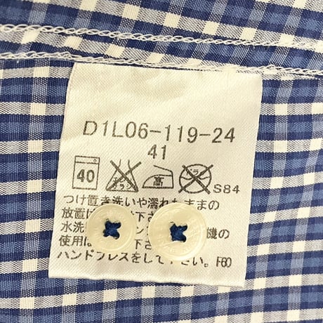 BURBERRY BLACK LABEL ギンガムチェック柄長袖ボタンダウンシャツ ブルー 41サイズ