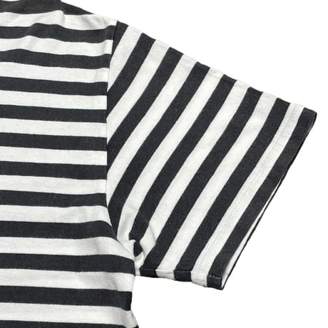MADE IN JAPAN製 MISTERGENTLEMAN ボーダー柄半袖クルーネックTシャツ ブラック×ホワイト Lサイズ