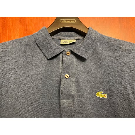 希少 MADE IN FRANCE製 80s CHEMISE LACOSTE 長袖鹿の子ポロシャツ インディゴ 7サイズ