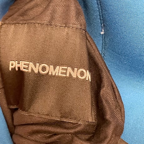 激レア MADE IN JAPAN製 PHENOMENON 2015年SSモデル カウレザーコンビ ハイブリッド リバーシブルライダースジャケット ブルー×ブラック L/40サイズ