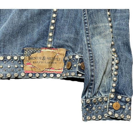DENIM&SUPPLY RALPH LAUREN スタッズ加工デニムジャケット ライトインディゴ Mサイズ