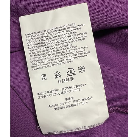 ARMANI JEANS ポケット付き半袖VネックTシャツ パープル Mサイズ