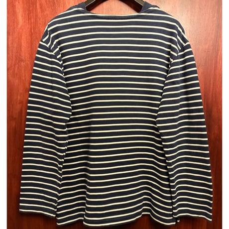 【ネペンテス取り扱い】 MADE IN NETHERLANDS製 ERMANO authentic HEAVY JERSEY ボーダー柄 長袖カットソー ネイビー×ホワイト Mサイズ